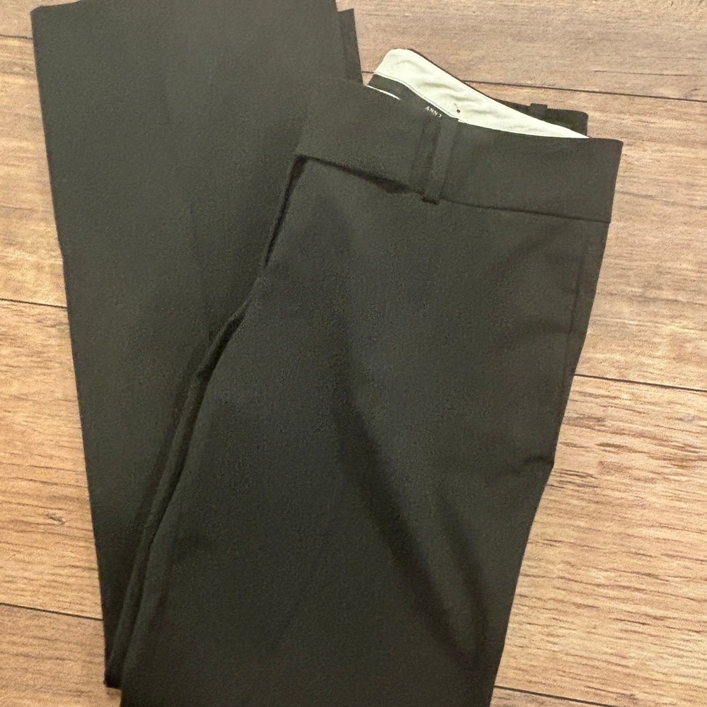 Ann Taylor Black Wool Blend Wide Leg Trousers Dress Pants Size 8 238837